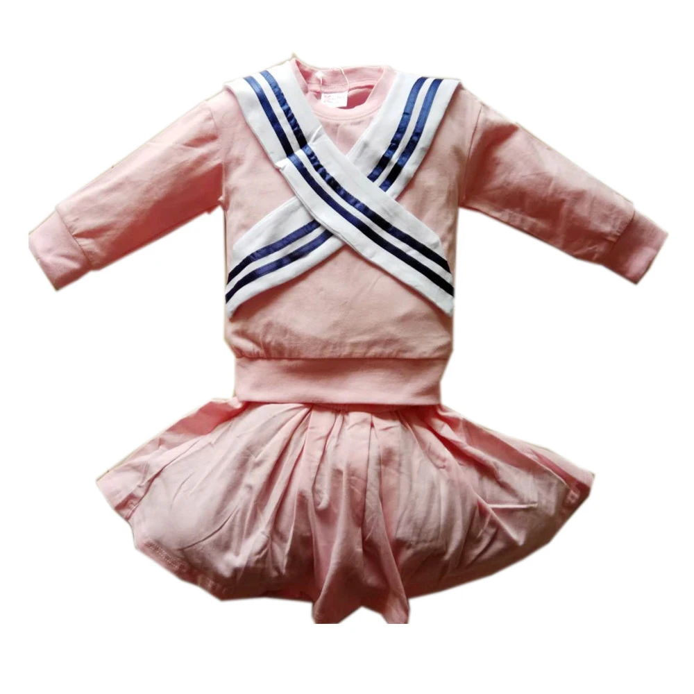 

HOT SALE HI&JUBER New Japan school style College pink shawl long-sleeved sweater + two-piece girl summer wholesale