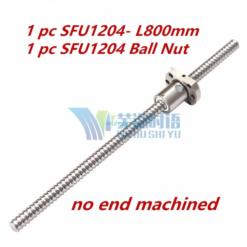 

Free shipping SFU1204 800mm rolled ball screw C7 with 1204 single ball nut for CNC parts