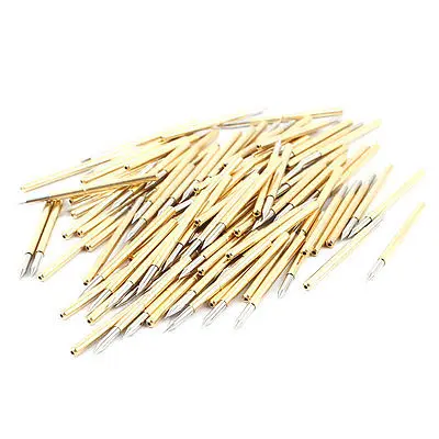 

100 Pcs P125-B 1.7mm Spear Tip 32mm Length Spring Testing Probes Pin