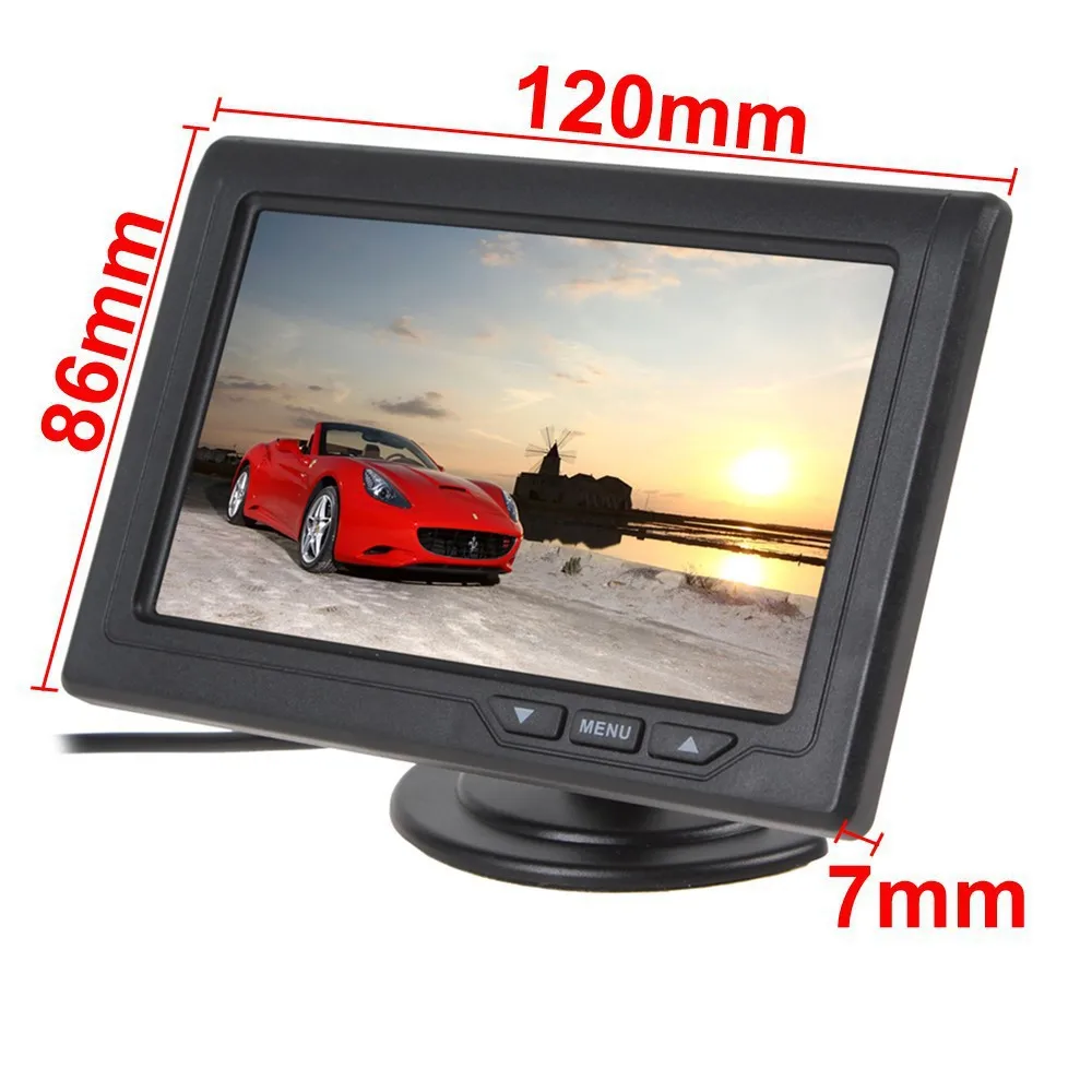 4,3 дюймов 480x272 цветной TFT ЖК-экран Автомобильный монитор заднего вида+ E335 170 градусов камера ночного видения автомобиля заднего вида