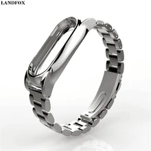 LANDFOX для Xiaomi Mi Band 2 магнит из нержавеющей стали роскошный ремешок на запястье металлический браслет 14-21 см умные часы спортивные фитнес-дорожки