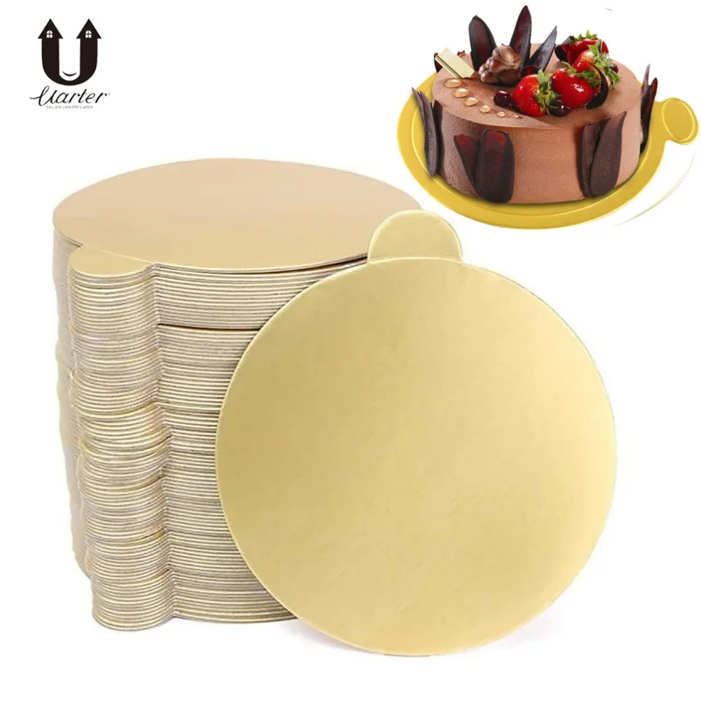 

100Pcs Round Cake Base Disposable Paper Coasters Practical Cupcake Board Portable Serve Bases for Cupcake Mousse Cup