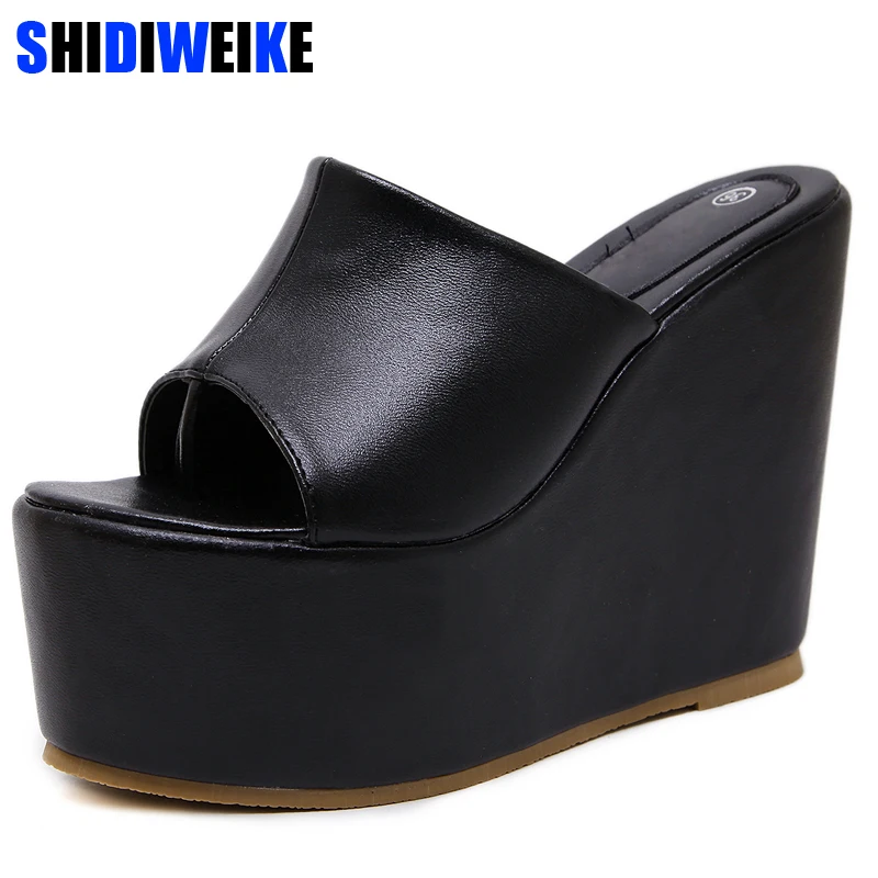 

Women Summer Slippers Beach Shoes Woman Platform Wedge Thick Bottom Ultra High Heel Pumps Thong Sandals Mules Woman n751