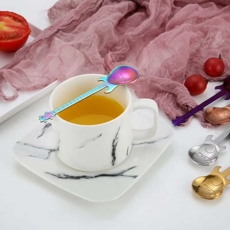 Guitar Coffee Spoon Set Stainless Steel Dessert Ice Cream Spoon Tea Spoon Coffee Accessories Flatware Drinking Tools Guitar Coffee Spoon Set Stainless Steel Dessert Ice Cream Spoon Tea Spoon Coffee Accessories Flatware Drinking Tools