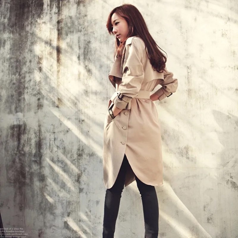 Fashion Women Trench Coat Loose Plus Size Outwear Coats Female Spring Long Trench Coat Clothing Jacket 2018