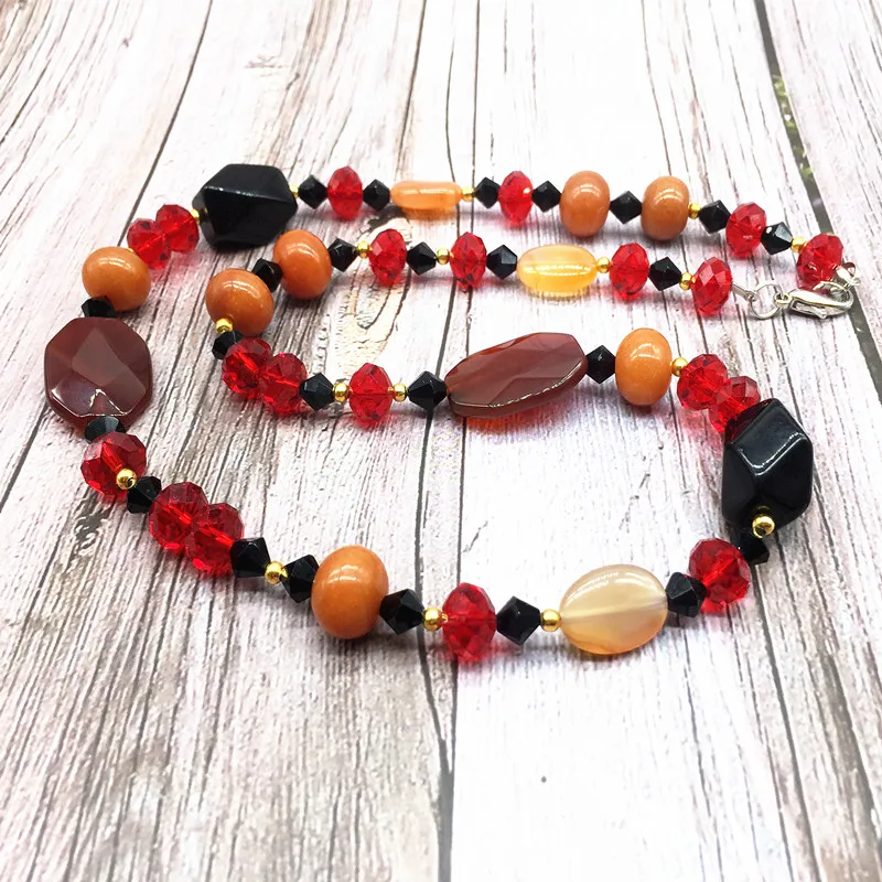 

2019 New Women Necklace Natural Red Crystal Beads Hand Made Girls Gift Party Jewelry Drop Shipping Fashion Jewerly