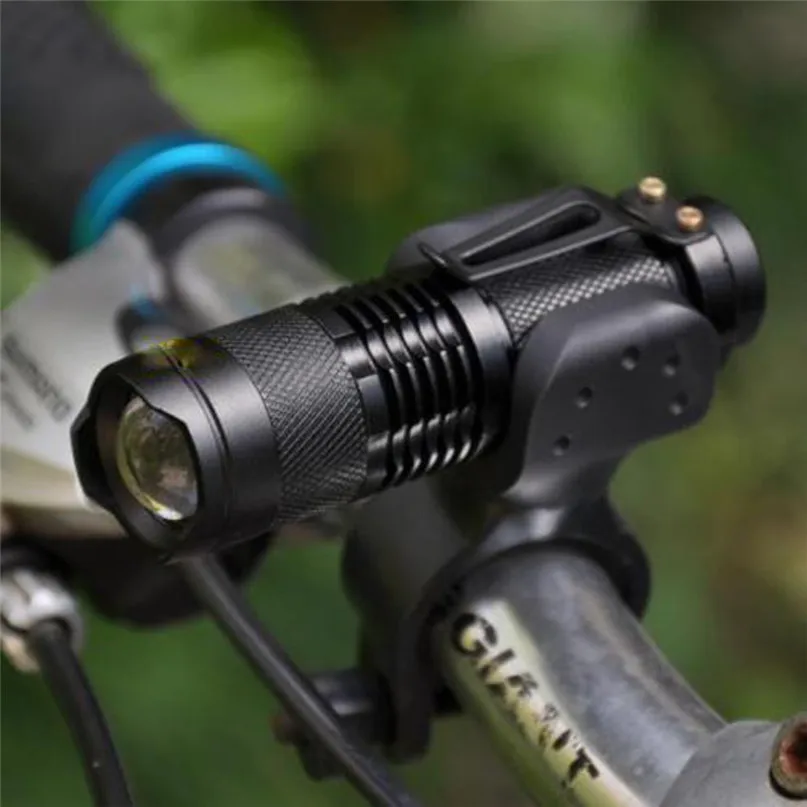 Aluminum Q5 LED Bicycle Front Light Cycling Bike Head Light with Flashlight Torch 360 degree Mount Clip #2J05 (8)