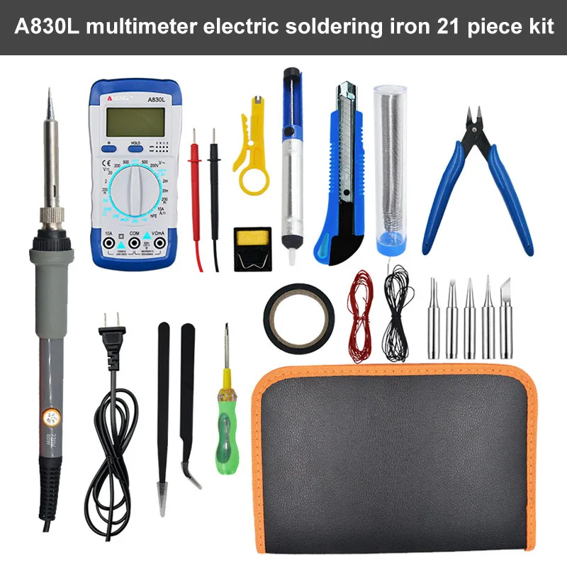 

Newest 21 Pcs/Set Digital Multimeter Tools Box with Adjustable Temperature Electric Soldering Iron