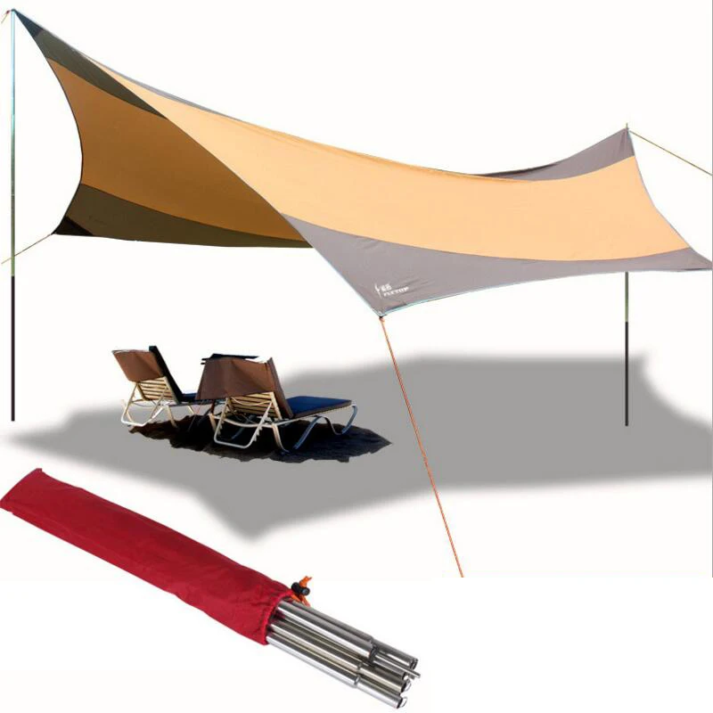 FLYTOP Отдых Открытый Тент Укрытие Солнечный тент складной беседка навес пляжные палатки Кемпинг солнцезащитный тент Пляжная палатка - Цвет: BROWN