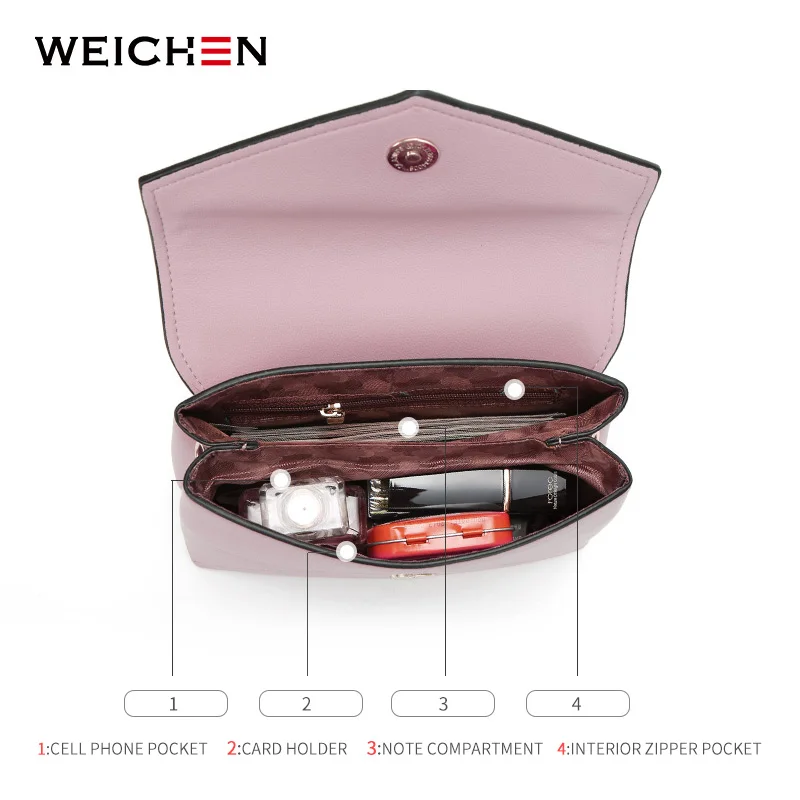 Beste WEICHEN Envelop Ontwerp Vrouwen Nieuwe Mini Schoudertas Bourgondië Dames Messenger Bag Vrouwelijke Kleine Crossbody Purse Bolsa Handtassen