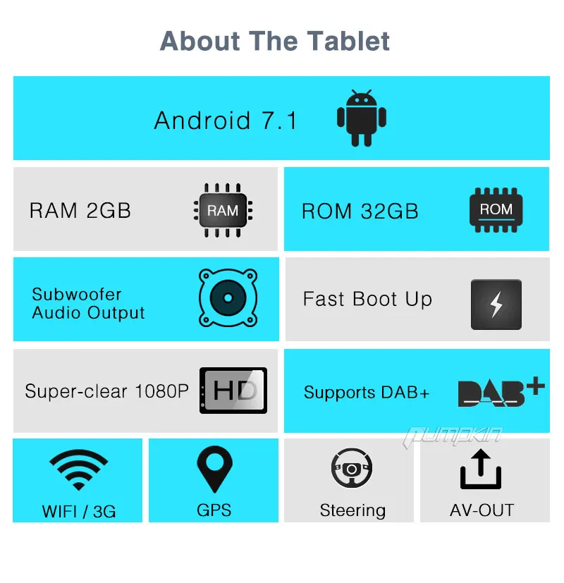 Flash Deal Pumpkin2 Din 8"Android 7.1 Car Multimedia DVD Player For VW/Skoda/Golf GPS Navigation Quad-core Car Stereo Wifi Radio Headunit 1