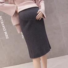 Pregnancy Clothes Casual Sweater Skirt Autumn Winter Plus Size Loose Maternity Skirt Korean Solid Jupe Femme Pregnant Women