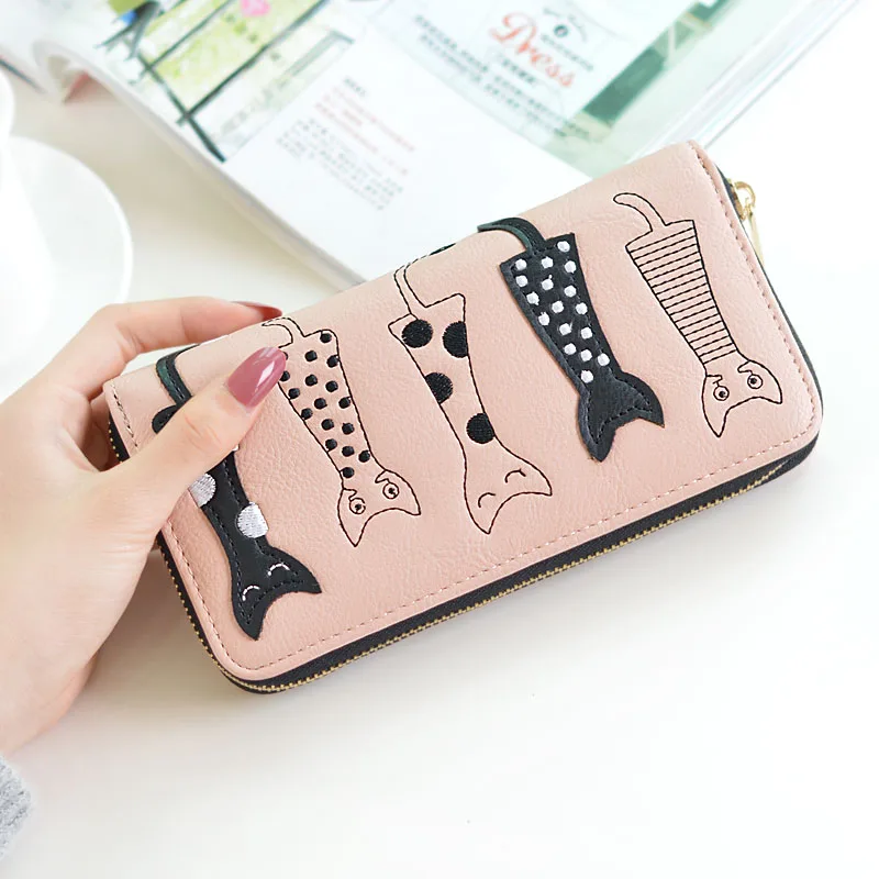 

2019 New Pattern Ladies Wallet, Girls Wallet,Cartoons wallet Lovely Five Cats, Zipper Hand Wallet