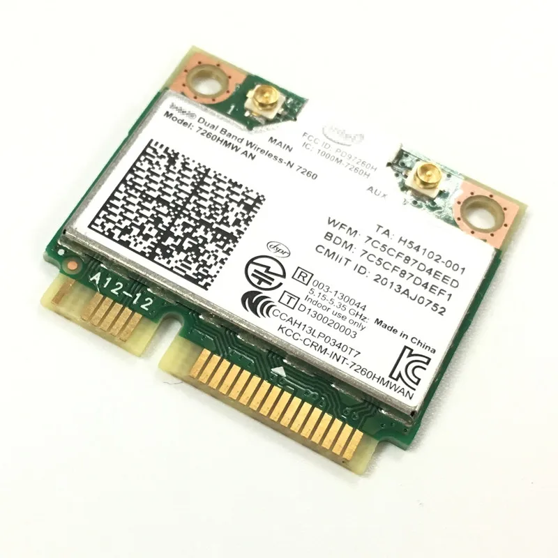 Двухдиапазонная беспроводная карта N 7260HMWAN 7260 7260hmw Wi Fi Bluetooth 4 0 для Intel miniPCI E 300