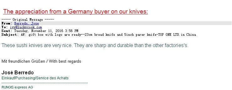 Germany buyer Sushi Sashi knive
