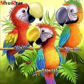 

5D Diy Diamond Painting Cross Stitch Parrot Daimond Embroidery Full Square Rhinestones Mosaic Arts New Year Christmas XY1