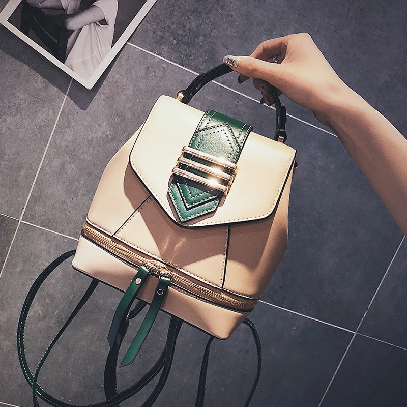 

Vintage Panelled Backpacks for Women School Bags for Teenage Girls Luxury Pu Leather Shoulder Bags Deigner Women Travel Backpack