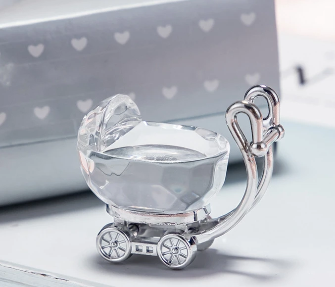 

6pcs/lot Ywbeyond Crystal Baptism Gifts Crystal Baby Carriage Christening Baby Shower Souvenirs Favors