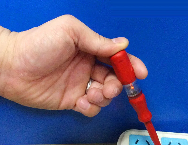 Японские электрические инструменты RUBICON, RVT-212, тестовый карандаш, 220~ 250 В, светодиодный тест напряжения, er ручка, диаметр 3,5 мм, с прорезями, одобрено VDE