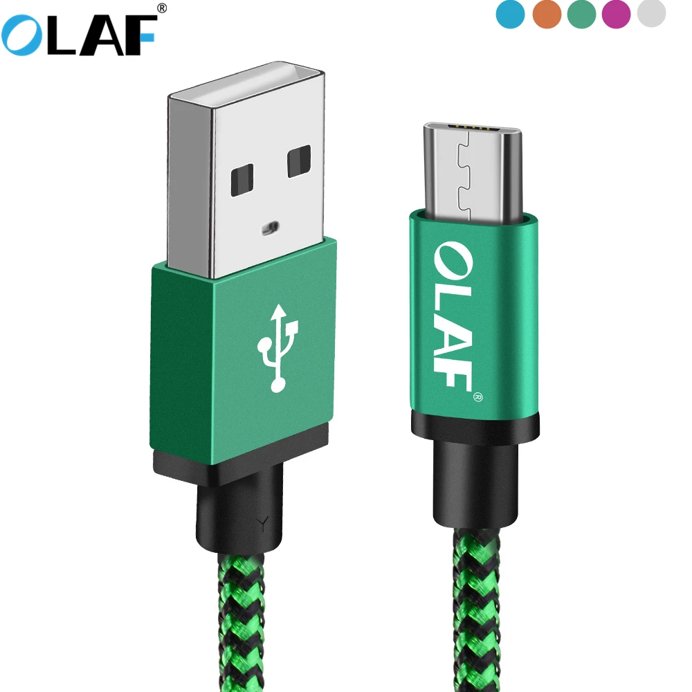 أولاف المصغّر usb كابل 1 M 2 M 3 M 5 V 2A سريع بيانات الشحن الحبل لسامسونج S7 Redmi ملاحظة 5 شاحن هاتف محمول يعمل بنظام تشغيل أندرويد كابل الشاحن