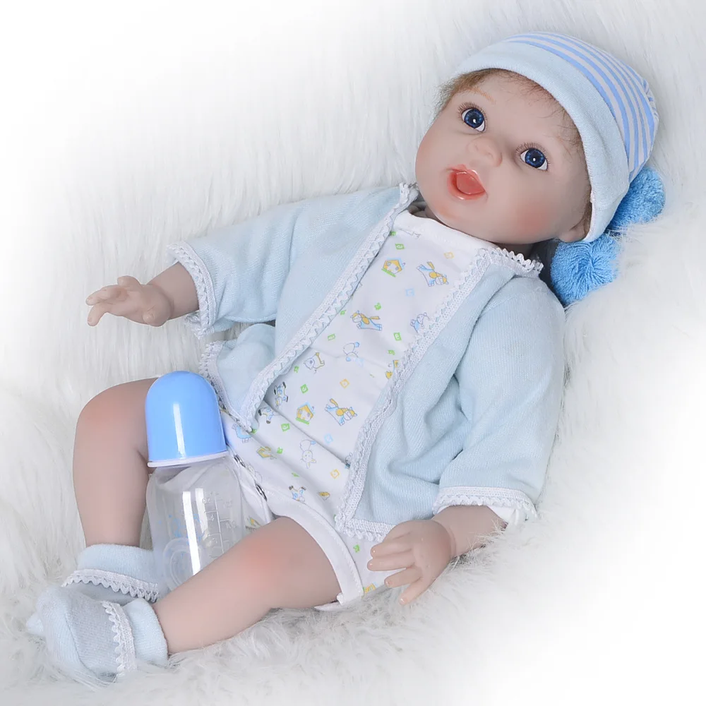 

Silicone Reborn Baby Doll with Cloth Body and Realistic Look 22 Inch Alive Baby Toys For Children Reborn Baby Premium Dolls