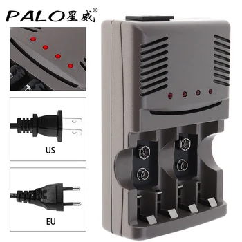 

PALO 4 Slots Smart Quick NIMH NICD Battery Charger with Over Current Protection for NI-MH NI-CD 9V AA AAA Rechargeable Battery