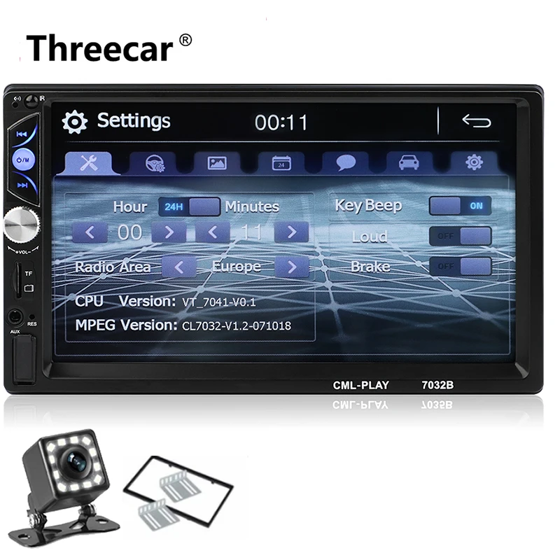 Newest 2 din Autoradio Bluetooth Mirrorlink Car Stereo 7" HD MP5 Auto Multimedia Player Aux FM Input Receiver With Rear Camera - Цвет: 12 camera with frame