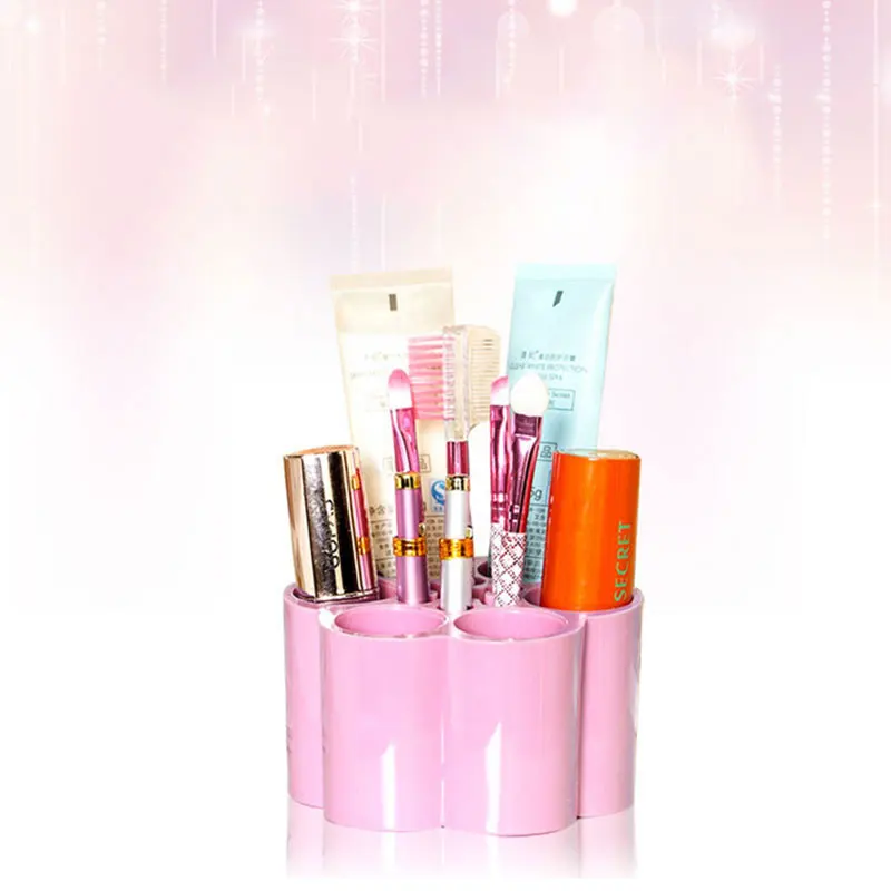 

Candy Color Creative Plum Cosmetic Storage Box Bathroom Table Dressing Table Wash Stand Rack Makeup Tools Storage Organizers