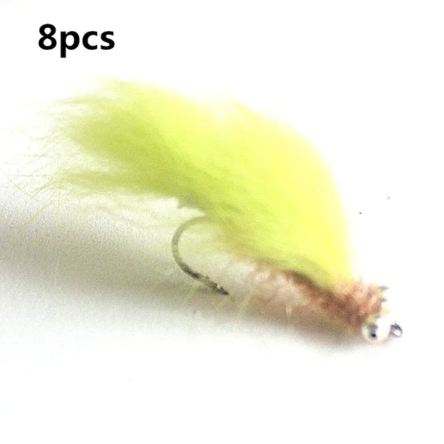 KKWEZVA 8Pcs Rabbit Fur Hare Zonker Stripes for Fly Tying Material Production Streamer Fishing Flies fly fishing Insect lure 8PCS