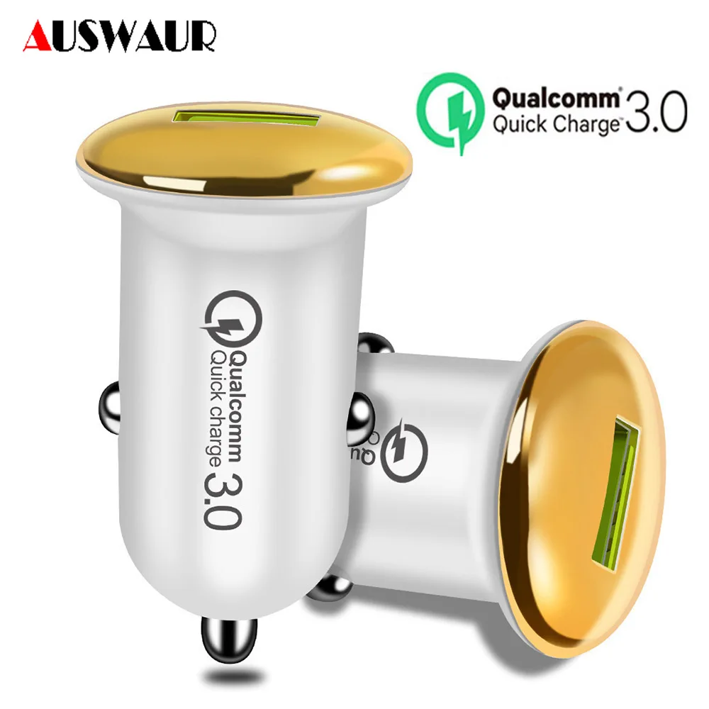 Мини USB Автомобильное зарядное устройство мобильный телефон QC3.0 быстрое с одним
