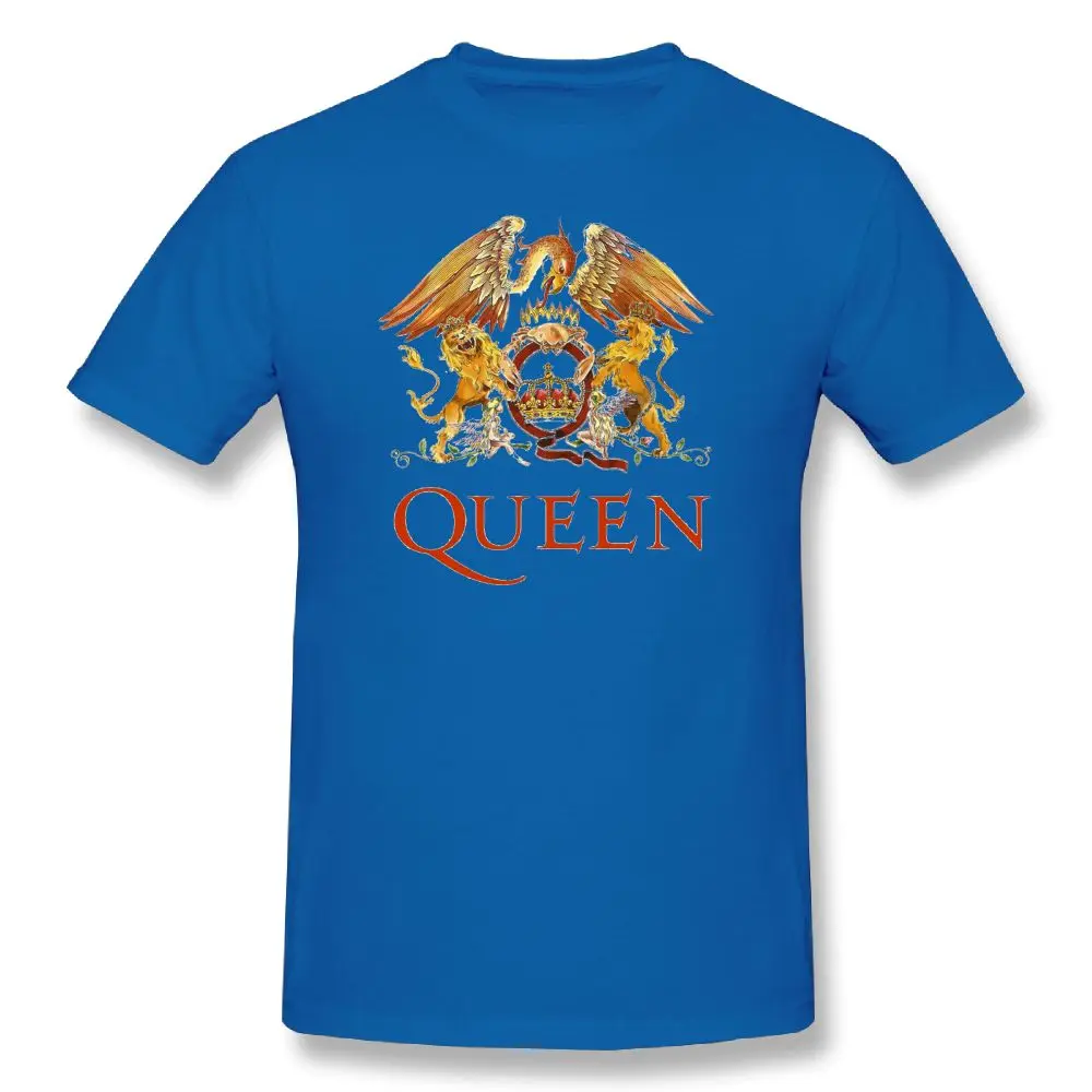 Королевская рок-группа, футболка с логотипом, забавная футболка, Мужская хлопковая футболка с коротким рукавом, повседневная Летняя мужская футболка, негабаритная футболка - Цвет: blue