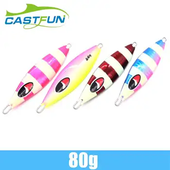 

CASTFUN 80g 1PC Slow Jig Luminous Metal Jig Saltwater Jigging Lure Slow Pitch Jig Fishing Lures Artificial Bait