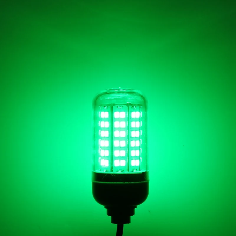 Супер 7W 2835 SMD 108 светодиодный светильник лампочка с переключателем IP68 Водонепроницаемый светодиодный подводный рыбалка приманка для рыбы светильник светодиодный фонарь для рыбалки - Испускаемый цвет: Зеленый