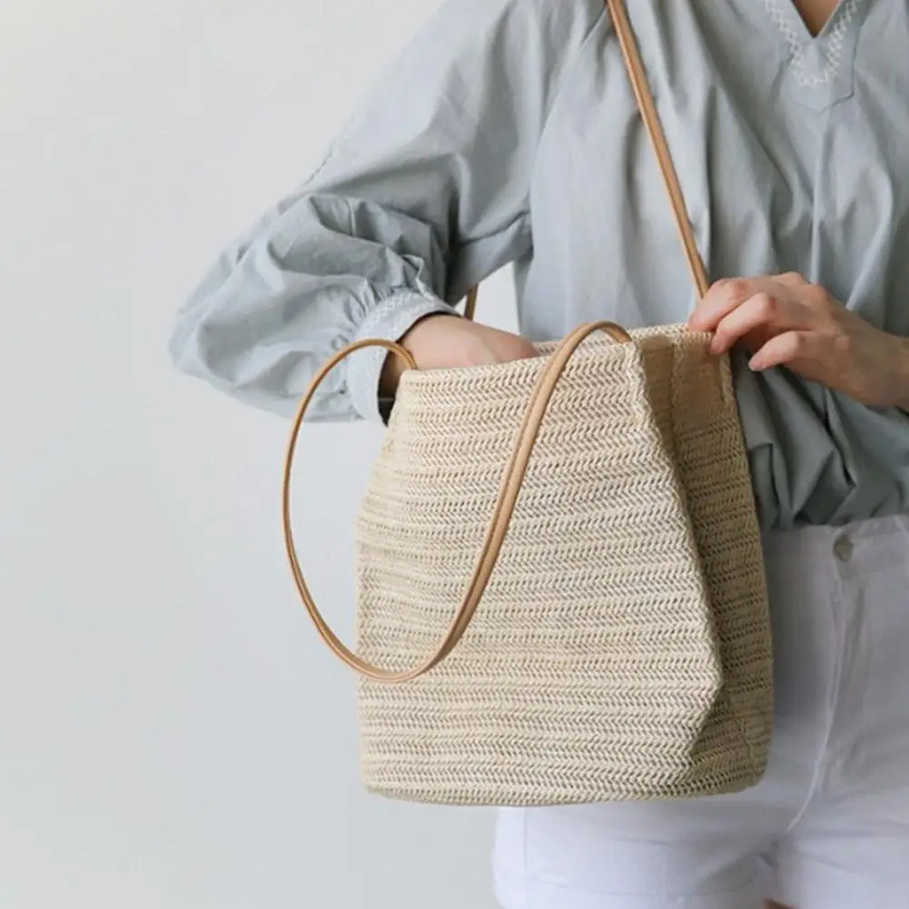 

Yfashion Summer Women Straw Braid Tote Handbag Fashionable Beach Shoulder Bags