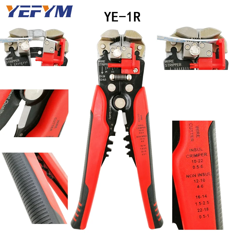 

3 in 1 multi tool automatic adjustable YE-1R red crimping tool cable wire stripper cutter peeling pliers repair diagnostic tools
