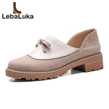 Tuyoki/туфли на низком толстом каблуке без шнуровки Туфли-оксфорды для отдыха Женская Весенняя модная повседневная обувь с бантом Размеры 33-43