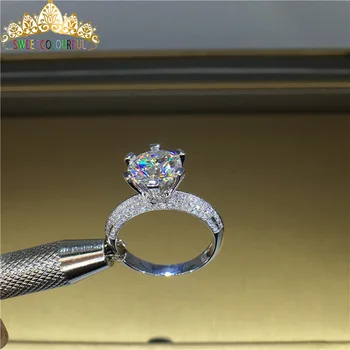 

100% 18K 750Au Gold Moissanite Diamond Ring D color VVS With national certificate MO-00108