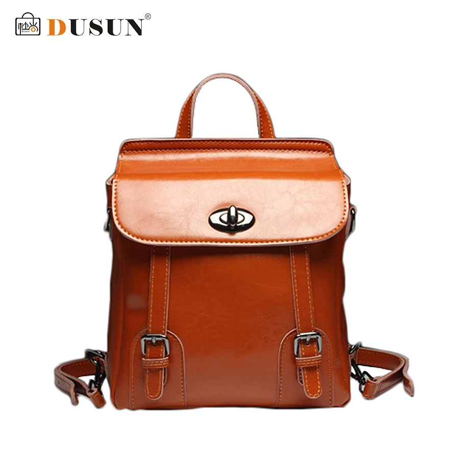 DUSUN Luxury Genuine Leather Backpack Brand Design Backpack Women High Quality Women School Bag Retro Fashion