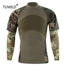 Открытый короткий рукав Тактический тренировочный лягушка III рубашка рукав Кемпинг Рыбалка Камуфляж велосипед военный альпинистский Топ