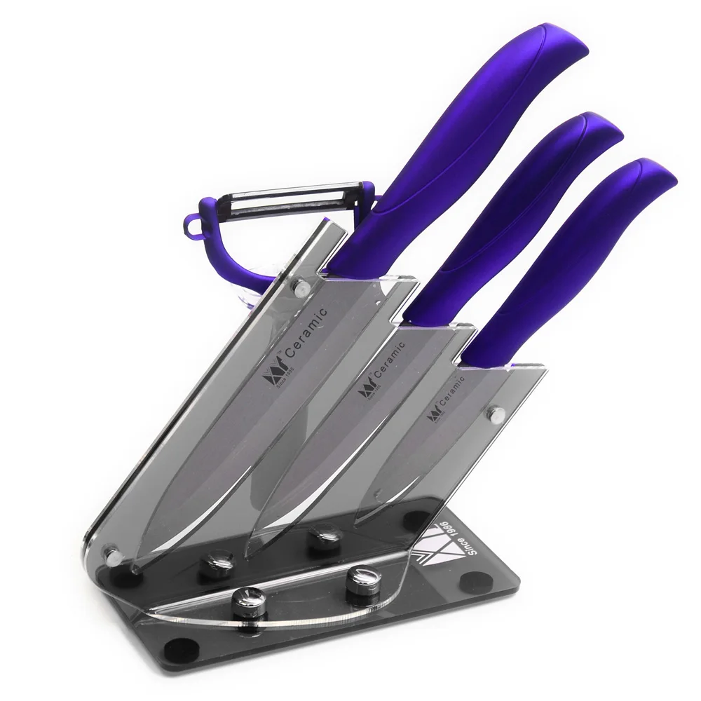 XYJ Brand Ceramic Blade Purple Handle Ceramic Knife Set ...