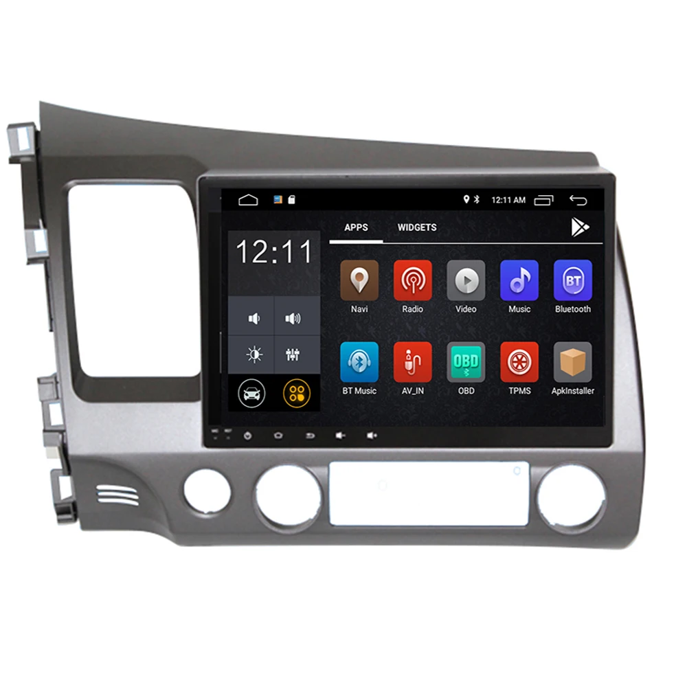 Discount 10.2" Android 9 4+32G DSP Car DVD Player GPS navigation For HONDA Civci 2006-2011 head unit multimedia player tape recorder 3