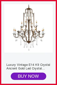 Modern Vintage Design Crystal E14 Ancient Gold Led Chandelier Lighting Fixtures for Home Loft Staircase Living Room Bedroom Lamp