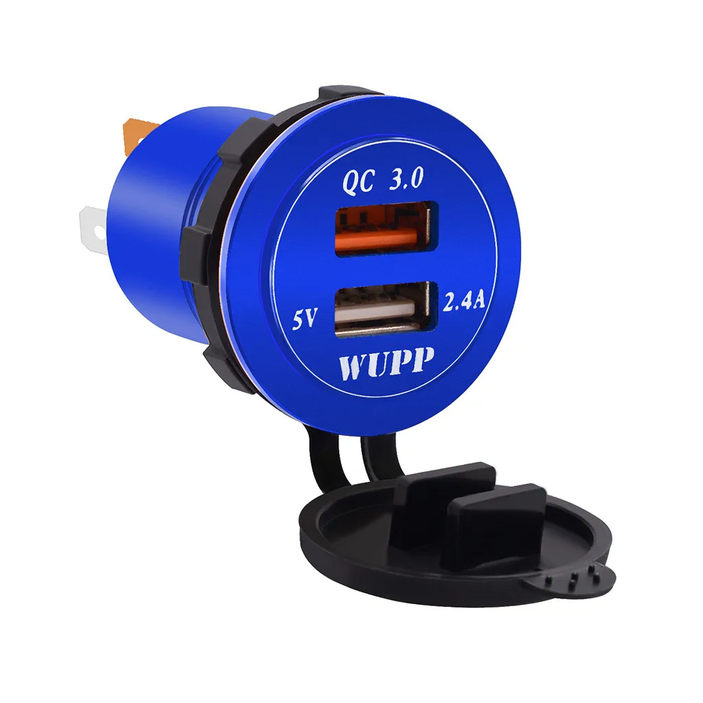 EPULA Новый DC12V 24V двойной порт USB Автомобильное быстрое зарядное устройство 30 Вт