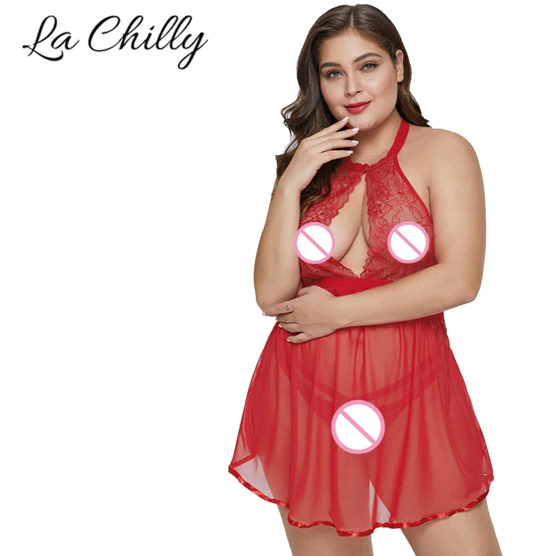 Выдалбливают размера плюс прозрачный фантазия Babydoll Набор LC31140 XL 5XL Ropa Sexi Эротика