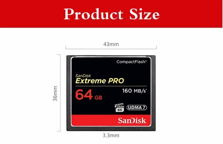 Sandisk Extreme Pro CF карт 64 Гб оперативной памяти, 32 Гб встроенной памяти, 128 Гб карта памяти Compactflash до 160 МБ/с. читать Скорость для цифровой камеры/DSLR