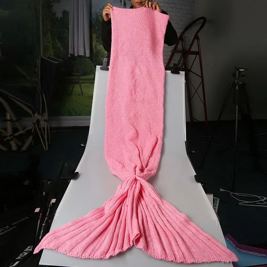 Одеяло «хвост русалки» из пряжи, вязаное крючком одеяло «Русалочка» ручной работы, очень мягкая детская спальная кровать