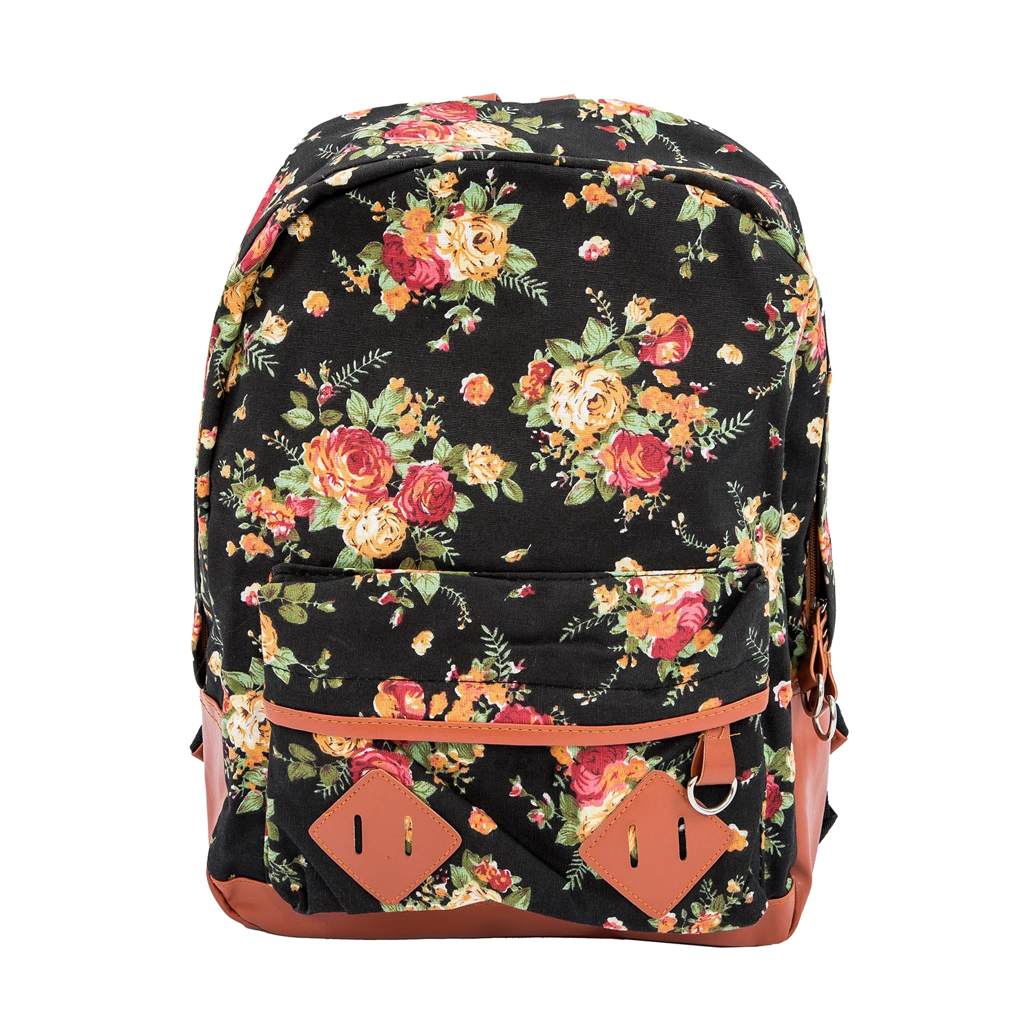 

Floral Pattern Preppy Style Girl's Women's Canvas Satchel Rucksack Travel Schoolbag Backpack