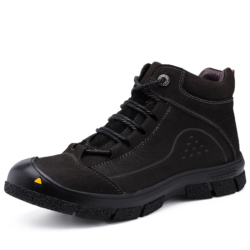 

Genuine Leather Warm Fur Snow Boots Men High-tops Waterproof Winter Shoes Men High Quality Winter Boots Men Plus Size 45 46