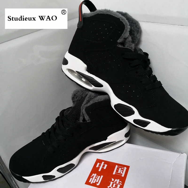 Winter Comfortable Warm Plush Mens Basketball Shoes High Air Cushioning Men Retro Trainer Sneakers Youth Boys Sports Snow Boots