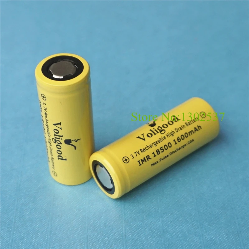 

Voligood 18500 3.7V 3.6v 1600MAH IMR 20AH Rechargeable Li ion lithium-ion chargeable Battery Cell